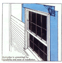 A drawing of an open window with a blue wall behind it.